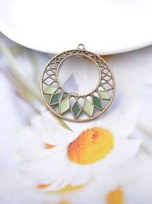 12 pièces Ensemble de fabrication de bijoux Pendentifs et boucles d'oreilles pour femmes de style bohème en alliage de zinc vert olive