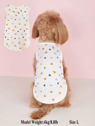 1pc Lightweight Vest, Cute Bear Heart Design, Suitable For Small Dogs Like Poodle, Yorkie