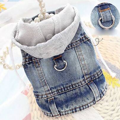 1pc New Hooded Harness Vest, Suitable For Small Dogs Like Poodle, Bichon Frise, Teddy, Spring/Autumn Pet Clothes