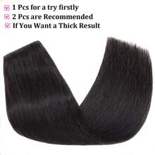 5 molletta Estensioni per capelli veri in un unico pezzo, dritti, in capelli umani naturali, neri, estensioni per capelli con molletta che coprono 3/4 della testa