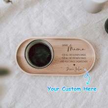 Personalized Gift For Mother's Day Custom Beech Wood Tray Engraved With Thank You Mom Vase Aromatherapy Tray Waxed Beech Serving Board Coffee Cake Tray Mother's Day Gift