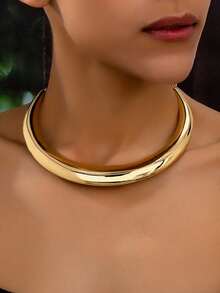 Dây chuyền choker tối giản dành cho nữ - Chất liệu: Sắt - Vàng - Xem 15
