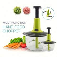 1 Pc Manual Hand Crank Vegetable Chopper With Blade Guard, 50.72 Oz Capacity, Stainless Steel, For Chopping Vegetables, Mincing Garlic, Cutting Meat, Easy To Clean, Suitable For Home Kitchen