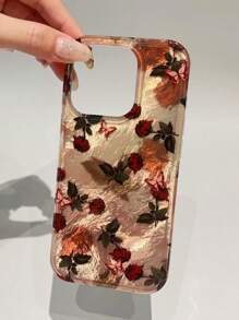 Funda de teléfono con protección de Body completo, de alta calidad, con proceso IMD, con patrón de mariposa y rosa en estilo retro y artístico, adecuada compatible con iPhone 16/15/15 Pro/15 Pro Max/14/13/12/11/X/7/8
