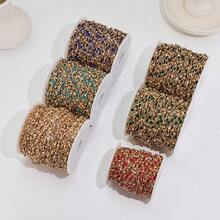 50cm-100cm Metal Copper Chains With Colorful Crystal Design, Suitable For Jewelry DIY Making, Including Hair Chains, Necklaces, Bracelets, Anklets, Earrings, Not Including Reel