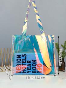 Handtasche aus PVC mit Laser-Design, Einkaufstasche, wasserdichte Mode Große PVC Kosmetiktasche, Kulturbeutel, Einkaufstasche Geldbeutel Geschenktasche transparente Schultertasche Einkaufstasche, transparente Party-Tasche, transparente wasserdichte Damentasche, perfekt für Sommer, Urlaub und Strand, stadionzulässige klare transparente Geldbörse für Konzerte, Sportveranstaltungen, Festivals