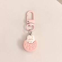 Cute Snack Biscuit Animal Pink Biscuit Rabbit Keychain, Kindergarten Kids Accessory, Phone Charm, Simplistic Car Key Chain, Earphones Decor, Gift - Multicolor - View 18