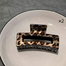 4 Stücke/2 Stücke/1 Stück Leopard Muster Haarclips, Leopard Muster Haarklammern, schicke karierte Haarspangen, einfache quadratische Haraccessoires, geeignet für Lässig und täglichen Gebrauch, Rückkehr zur Schule