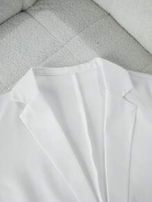 Damen Einfarbige Lange Ärmel Knopf Taschen Blazer Jacke A482, Herbst/Winter