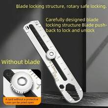 1 件-12 合 1 多功能实用手柄，加厚重型不锈钢，办公切割工具架，艺术刀握柄，防滑手柄，无刀设计 - 经济实惠