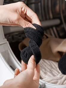 1/2/4/6/8/10件装宠物毛发去除器，适用于衣物晾晒，可重复使用，非电动除毛器，减少褶皱，节省晾晒时间，可爱小熊造型，轻松去除洗衣机绒毛和宠物毛发，衣物清洁器，清洁用品，轻松去除毛发和清洁 - 黑色 - 查看 6