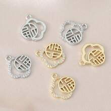 1件/3件装DIY饰品，微镶嵌锆石镂空四叶草祝福吊坠，精致时尚百搭配饰 - DIY四葉草吊墜 - 查看 7