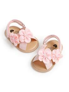 Infant Sandals, Newborn Anti-Slip Soft Rubber Sole Sandals, Infant Boys Open Toe Outdoor Casual Summer Toddler Shoes, Infant Summer Sandals 0-1 Years Old, Soft Bottom Non-Slip Sports Shoes, White Floral Breathable Infant Shoes 0-18 Months - Pink - View 9