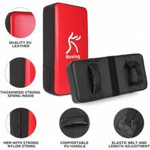 Boxing Gloves Punching Mitts Kick Pack Set For , Boxing Mitts Focus Pads - Red - View 4
