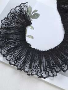 1 码 7 厘米黑白蕾丝荷叶边饰边，手工蕾丝配饰，适用于袖口、衣领、洛丽塔时尚 - 彩色 - 查看 3