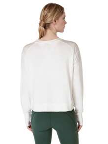 After Class Crop Sweatshirt - Black - Lily White - View 2