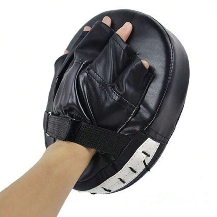 Guantes de Boxeo para Adultos, Transpirables, de Cuero PU, Guantes de Lucha, Entrenamiento de Boxeo, Guantes de Kickboxing para Gimnasio, Deporte Interior y Exterior - Negro - Ver 1