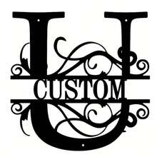 1 Fine Metal Art Logo - Personalized Last Name Logo, Name Design, Home Decoration With Custom Initials Thumbnail, Classic Style, Wall-Mounted Wall Art Decoration For Theme Parties, Perfect Heartfelt Gifts For Friends And Family