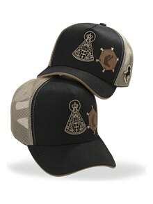 Country Trucker Cap Our Lady Of Aparecida Men's Women's Mesh Adjustable Size - 黑色 - 查看 5