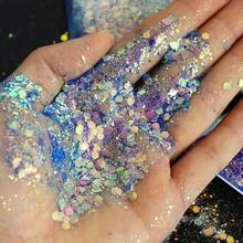 50g Iridescent Hexagon Glitter Flakes For Resin Crafts, Aurora Sequins Epoxy Resin Fillers For DIY Nail Art, Jewelry Casting Supplies - Multicolor - View 4