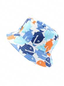 1pc Kids Bucket Hat, Boys Girls Baby Sun Hat With Large Brim, Spring/Summer