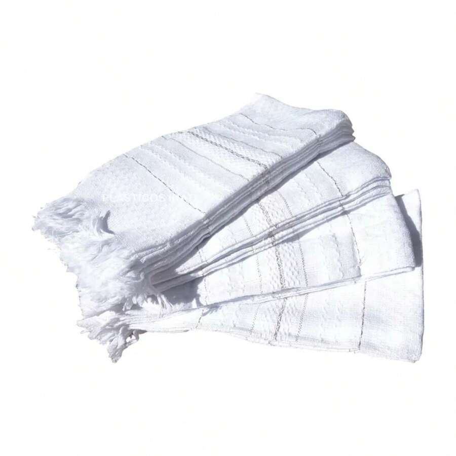 12 SERVILLETAS PARA TORTILLAS DE TELA - Blanco - Ver 1