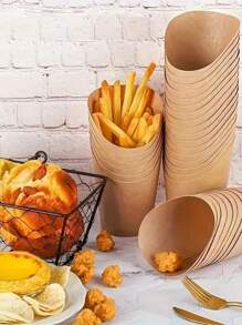 100/50pcs Disposable Cake Paper Cups, Kitchen Baking Tools For Wedding Banquet, Bar Party, Outdoor Dinner, Etc., Used To Serve Fries, Cakes, Ice Cream And So On.