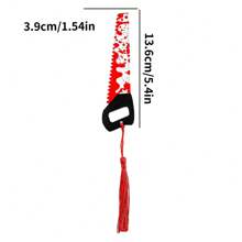 1pc Classic Red Bookmark With Bloody Furniture Knife And Red Tassel Bookmark - Fantasy Horror Style Gift For Horror Lovers, Co-Workers, Friends & Family