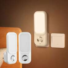 Human Inductive Plug-In Night Light With Flashlight Night Light 3000K Warm White Bedroom,Hallways,Stairs Eye-Friendly Night Lighting - White - View 1