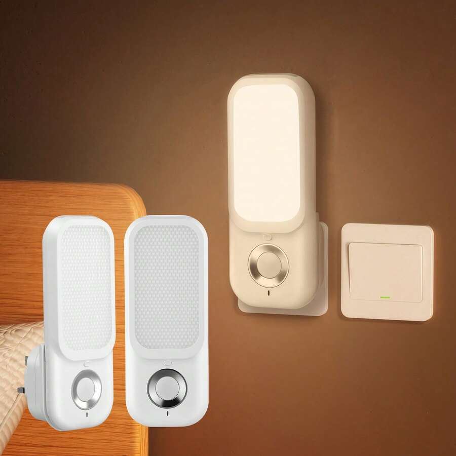 Human Inductive Plug-In Night Light With Flashlight Night Light 3000K Warm White Bedroom,Hallways,Stairs Eye-Friendly Night Lighting - White - View 1
