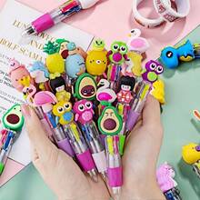 5 支/10 支迷你彩色圆珠笔、工艺笔、文具用品、多功能（4 合 1）可伸缩 4 色墨水、0.7 毫米子弹头，书写顺畅流畅，多种风格，无羽毛，适合日记和节日礼物。