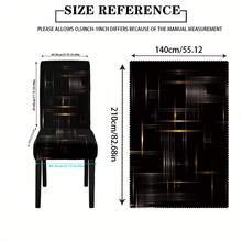 [Dining Table Refresh Essential]Elegant Tablecloth + 6 Chair Covers Set – Dustproof & Stain-Resistant, Effortlessly Elevate Your Home Style. Perfect For Dining Rooms, Parties, And Gatherings. Available In Multiple Styles! - 典黑桌巾+六套餐椅套 - 查看 2