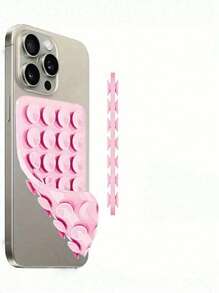 1pc Silicone Phone Sticky Grip Handle, Suction Phone Case Stand, Hands-Free Sticky Phone Handle For Selfie And Video, Mobile Finger Grip Stand