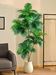 70-135厘米仿真大型棕榈树，逼真热带植物，栩栩如生的棕榈叶，苏铁叶，塑料榕树，绿龟背竹植物，适用于家居、办公室、酒店、阳台装饰，不含花盆，1棵 - 綠色 - 查看 1