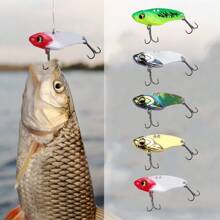 5pcs Multi-Color Metal Rattlesnake Vib Lures With Hooks, Hardbaits For Long-Range Sea Fishing