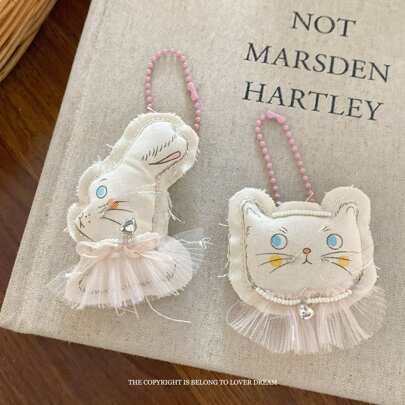 1 bucată drăguț animal roz geantă pandantiv accesoriu geantă, ursuleț de pluș iepure breloc pandantiv, dulce și drăguț breloc geantă de călătorie accesoriu, accesoriu versatil geantă, portabil cheie pandantiv, geantă de călătorie pandantiv, geantă de mână pandantiv, rucsac pandantiv