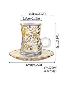 1 Set Of Luxury Transparent Glass Coffee Cup Set With Saucer, Handle And Thick Heat-Resistant Design - Suitable For Latte, Tea, Beverages - Reusable Multipurpose Glass Utensil, Ideal For Home And Office Use - Multicolor - View 14