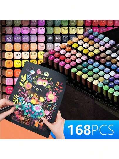 Practical double - ended marker pens serve as multi - purpose painting tools and color - mending pens, capable of making the most of a wide range of colors. be comprehensively employed in art studios, are well - suited for marking daily notes, and are also ideal for use during holidays. Currently, four sets on offer: the 168 - color set, the 120 - color set, the 60 - color set, and the 24 - color set.