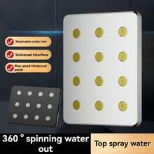 Shower Head, 4 Inch/10 Inch High Pressure Rain Shower Head, Removable Water Outlet, Large Rectangular Rainfall Showerhead, 360 Degree Rotation Bathroom Waterfall Shower Heads Bathroom Accessories Bathroom Tools - Multicolor - View 11