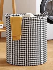 1pc Large Capacity Foldable Dirty Clothes Basket, Large Laundry Basket With Handles, Storage Blankets Basket, Toys Basket, Dirty Clothes For Living Room, Bedroom, Simple Household Storage Basket