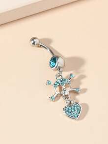 1pc/Set Women Sexy Navel Piercing Ring With Butterfly Zirconia Decoration, Belly Button Rings - Multicolor - View 18