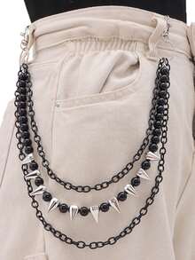 سلسلة قابلة للتمديد متعددة الطبقات بحلي، سلسلة أنيقة مخصصة للبناطيل، مناسبة للمهرجانات والحفلات والارتداء اليومي وهدايا الحفلات