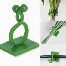 常春藤夹 - 绿色植物藤蔓壁挂支架，自粘式，无需钉子即可管理电线、电缆和数据线