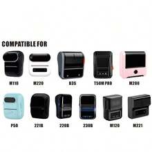 Thermal Sticker Paper Thermal Paper Label Maker Paper Label For Small Business Multi-Purpose For M110 M221 M200 M220 Printer Multisize 30/40/50/80mm Black On White Thermal Label Printer Stickers Pocket Labeling Maker - Multicolor - View 5