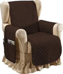 Sofa Protector Cover For 1 Seater Armchair With Storage Pocket - 鏽棕色 - 查看 2
