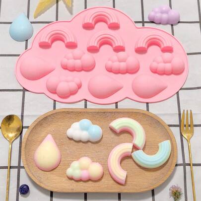قالب حلوى سيليكون بشكل قطرة المطر والسحاب، مناسب للكوكيز والجيلي والحلوى والشوكولاتة والحلويات وصينية الثلج قطعة واحدة