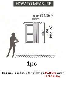 1pc Blackout Sheer Curtain, Practical Multipurpose For Balcony, Living Room And Holiday Home - Light Grey - View 37