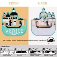 4 件套伦敦/威尼斯/罗马/巴黎旅行刺绣熨烫/缝制补丁，纪念品装饰 - 混色 - 查看 6