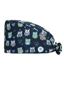 Boné de trabalho estampado fofo com faixa de suor ajustável e amarração nas costas para mulheres/homens