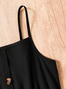 Summer Fashion Simple Versatile Spaghetti Strap Dress, Suitable For Vacation Style - Black - View 6